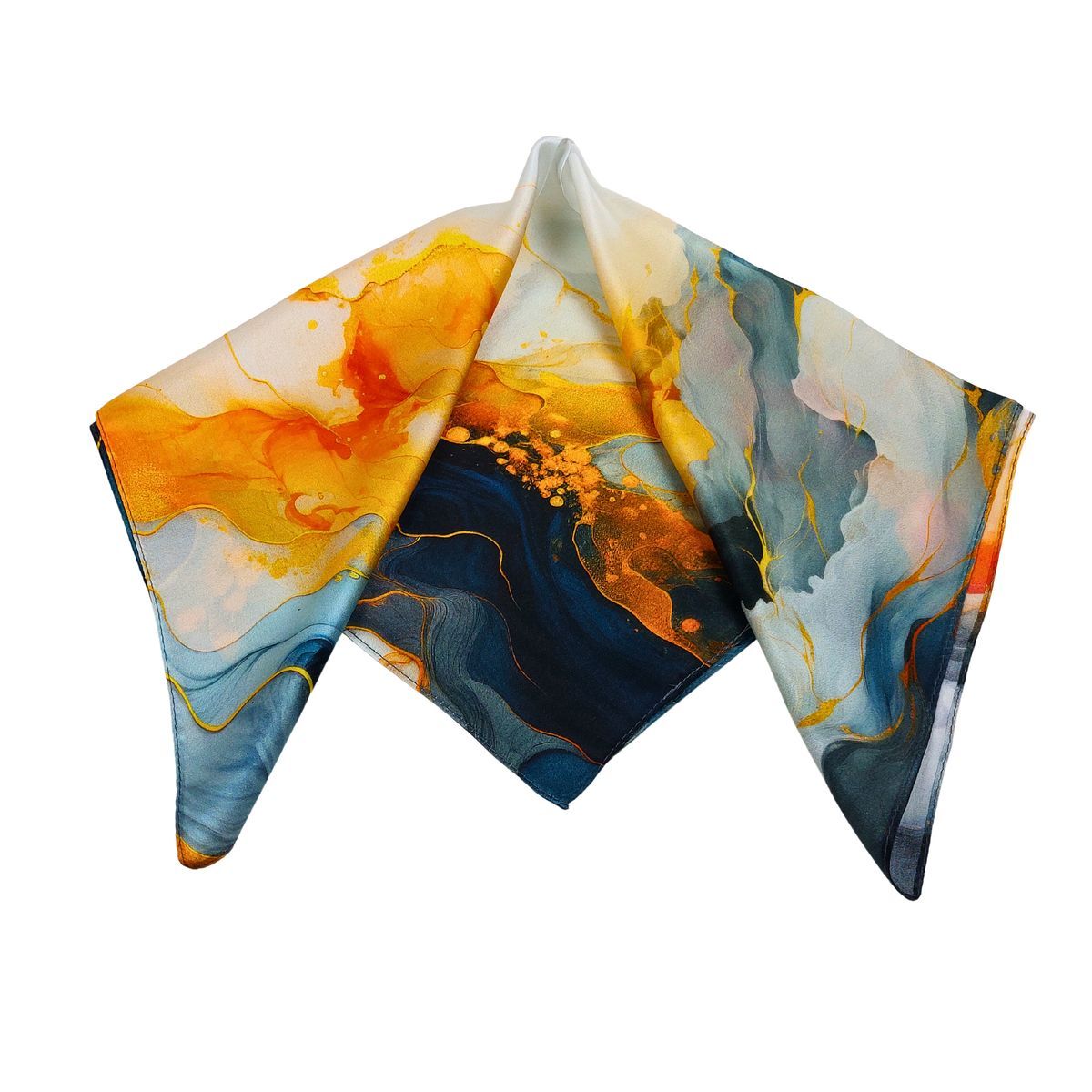 Seidenes Nickituch mit Marmormuster