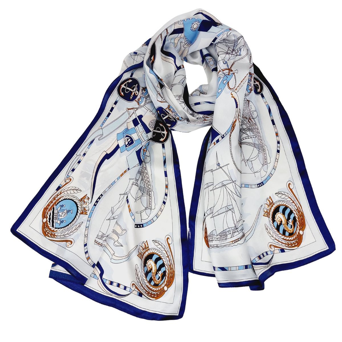 Seidenschal mit nautischem Muster