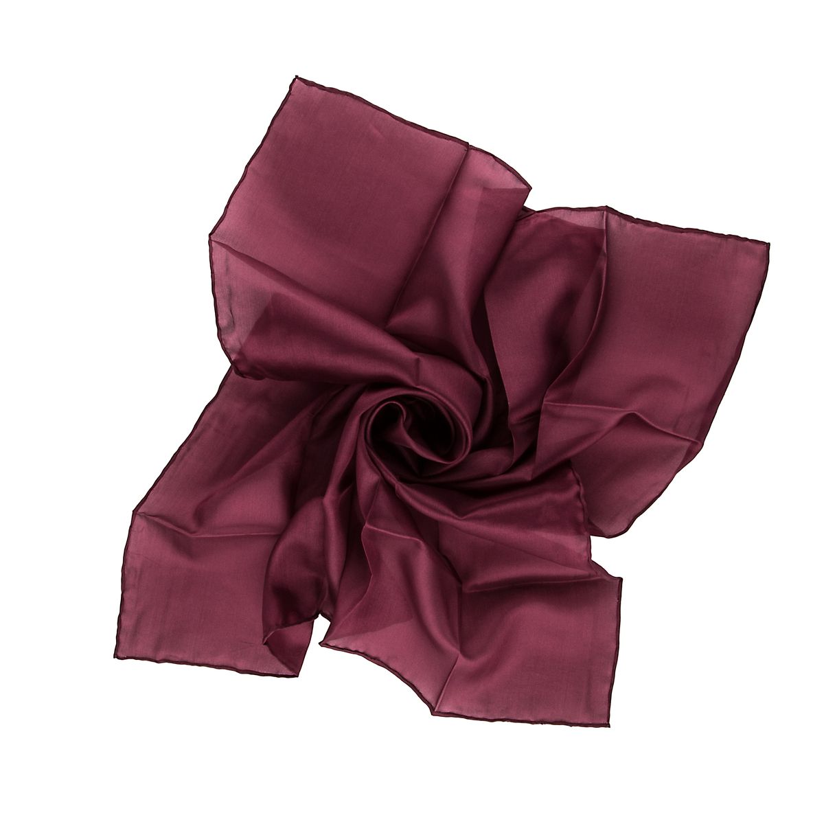 Einfarbiges Auberginefarbenes Seiden Halstuch