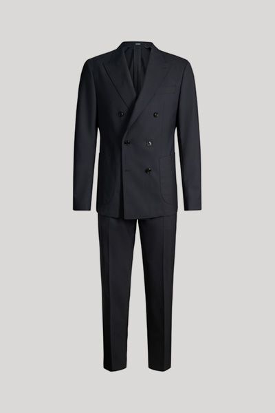 Marineblauer Woll-Zweireiher-Anzug