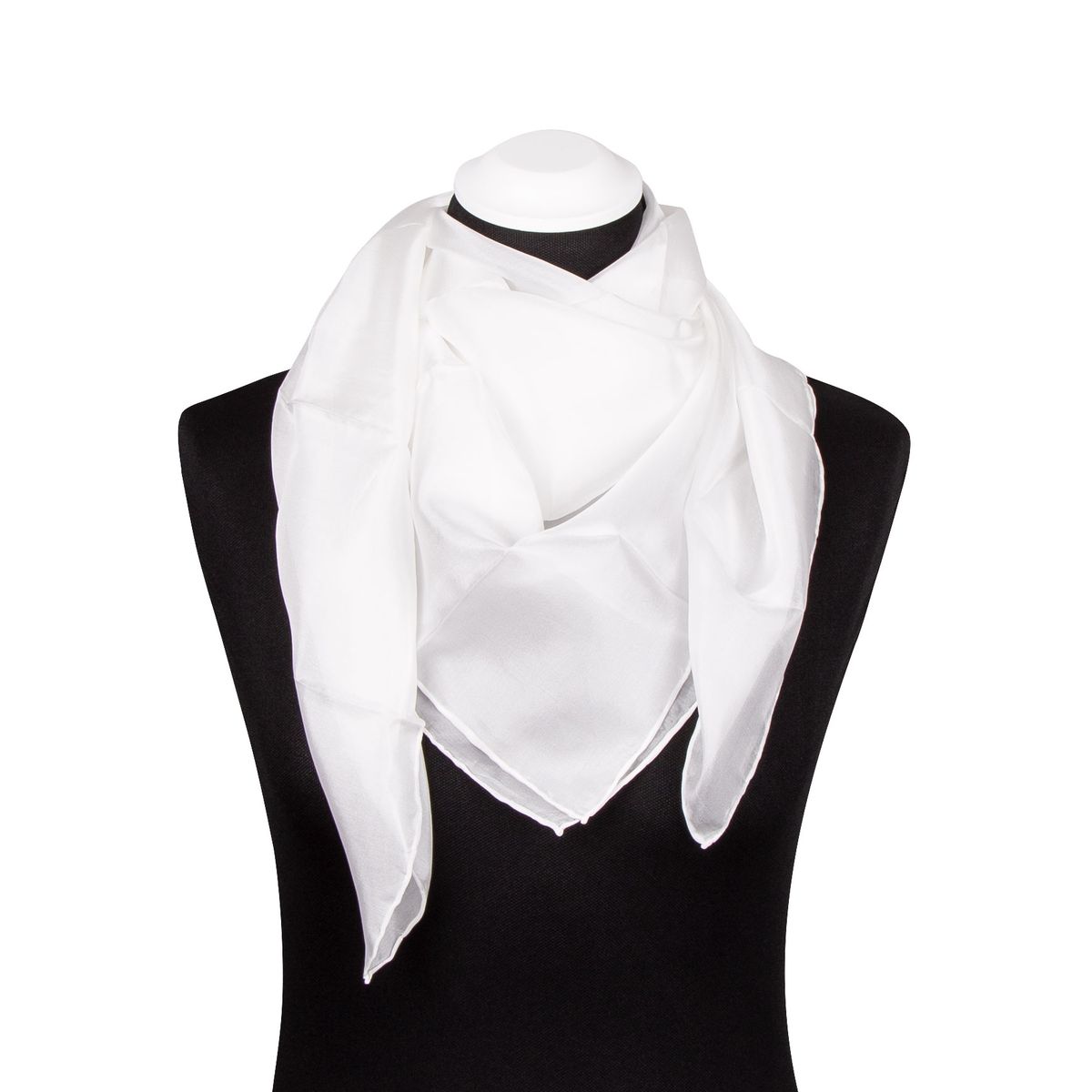 Eleganter weißer Seidenschal 90x90cm