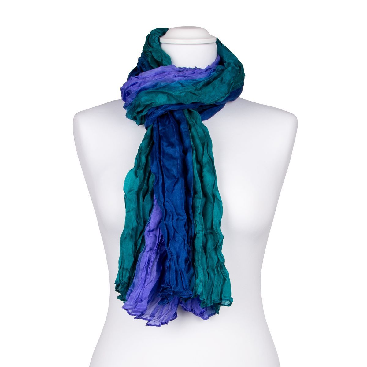 Seidenschal in Knitteroptik Farbverlauf