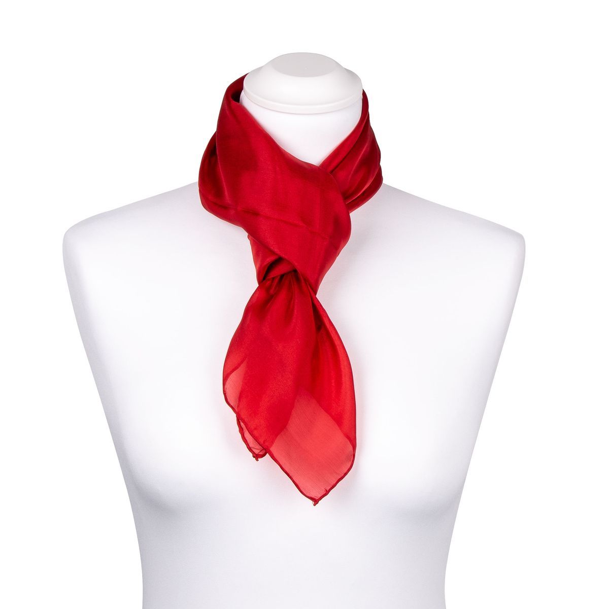 Einfarbiger, tiefroter Seidenschal