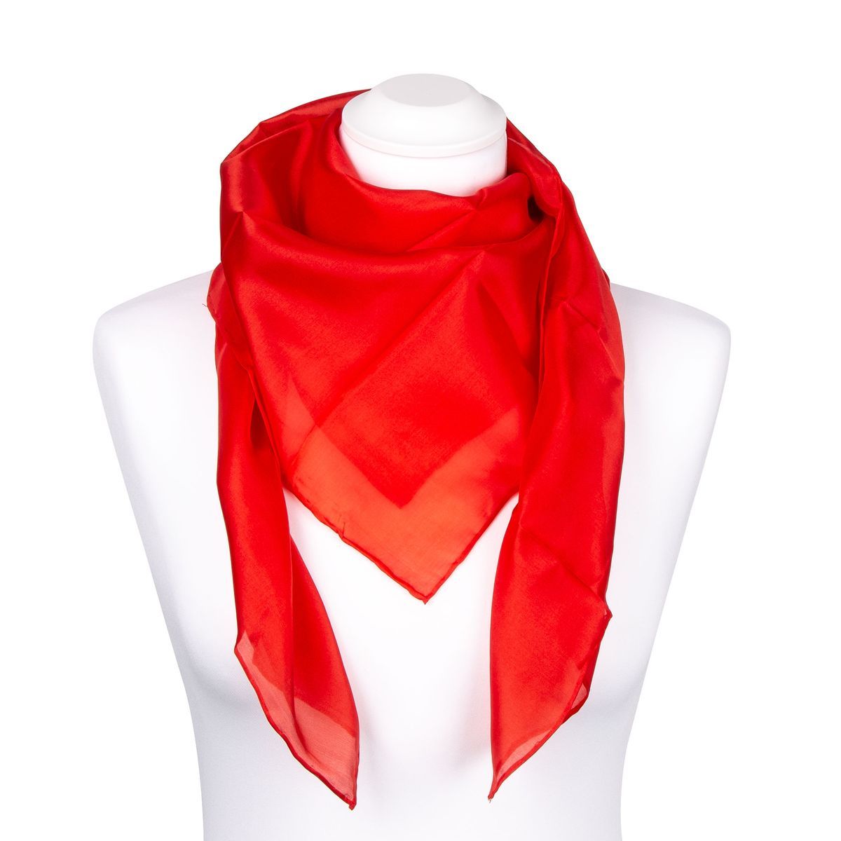 Einfarbiger feuerroter Seidenschal