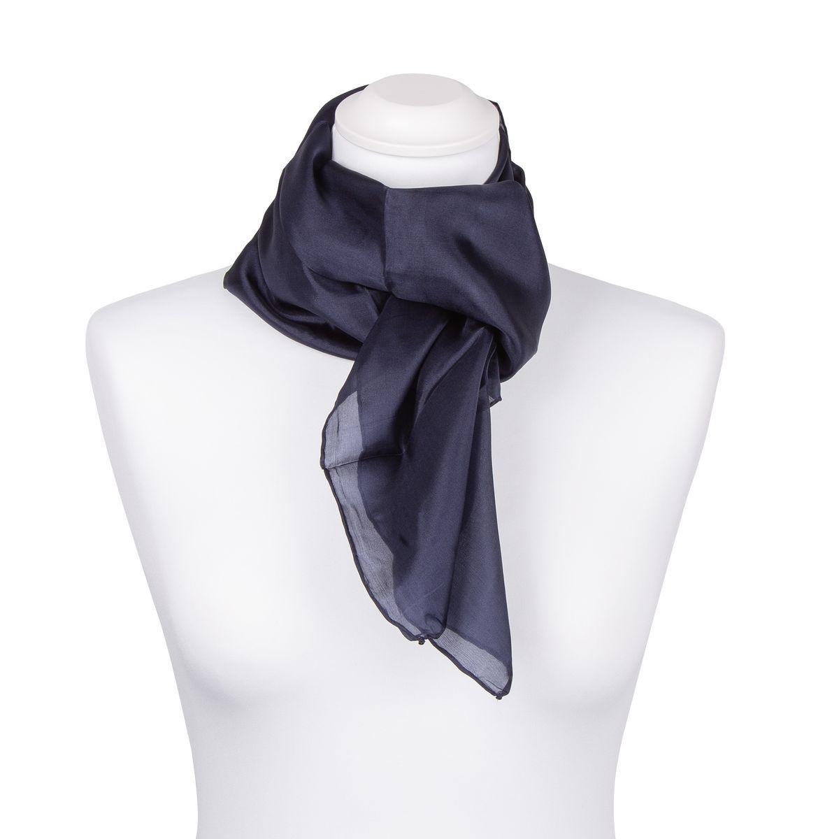 Eleganter marineblauer Seidenschal