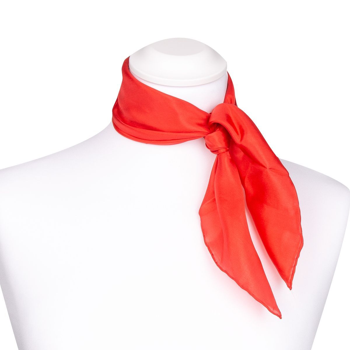 Leuchtend rotes Seidenhalstuch