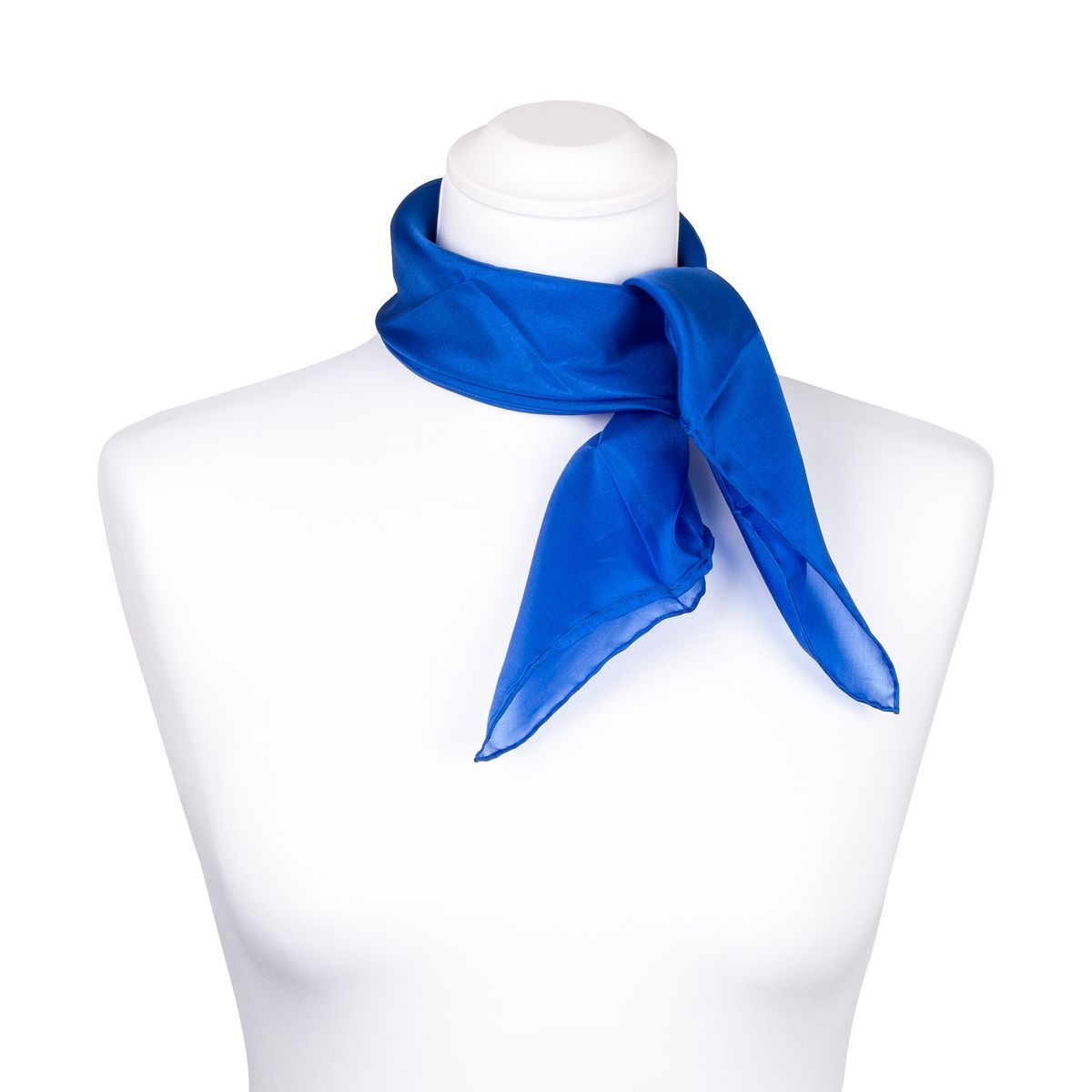 Einfarbiges königsblaues Seidenhalstuch