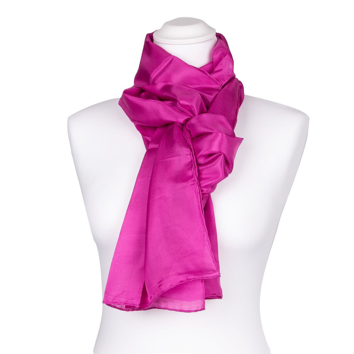 Eleganter Uni-Seidenschal Halstuch