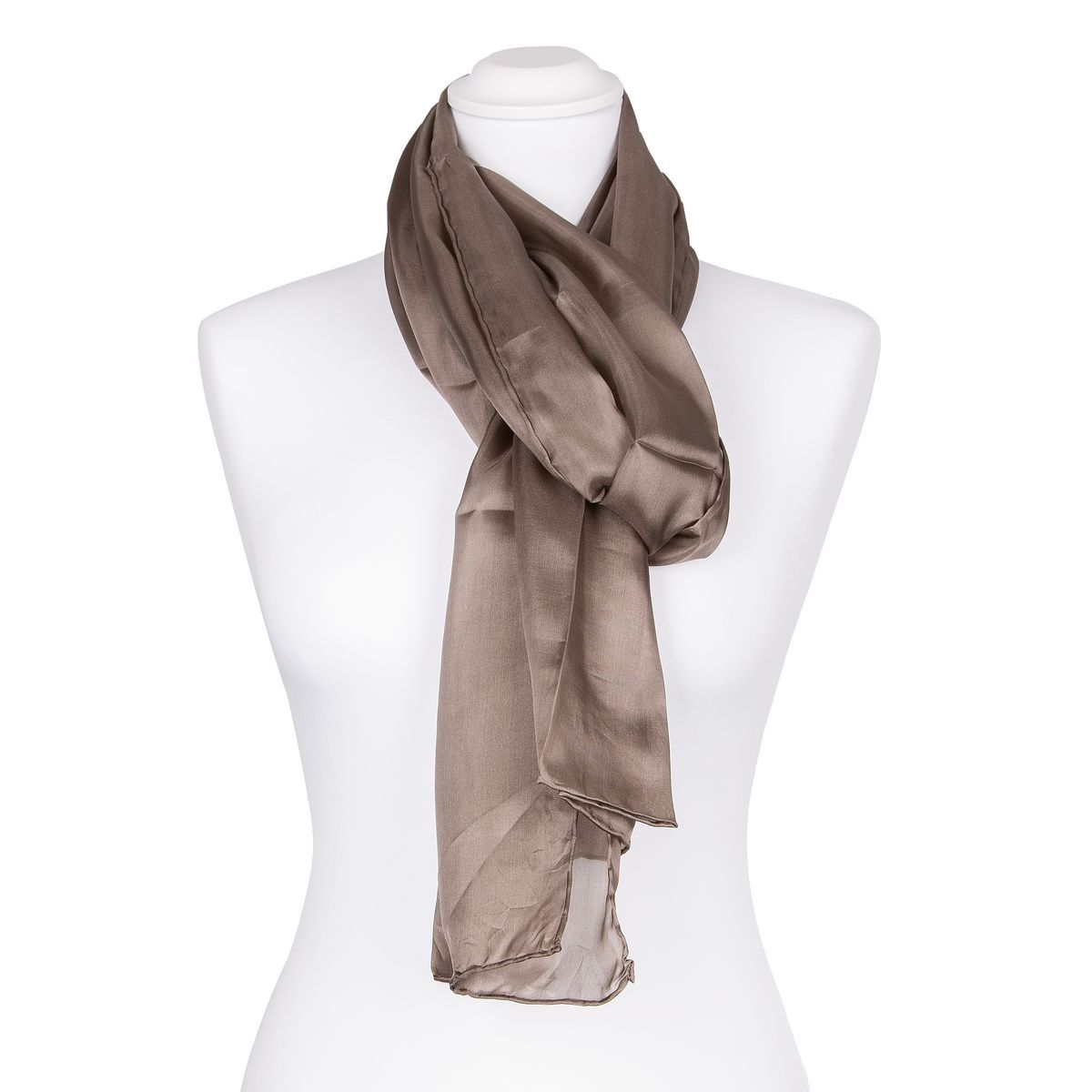 Seidenschal Uni Halstuch Schal Khaki