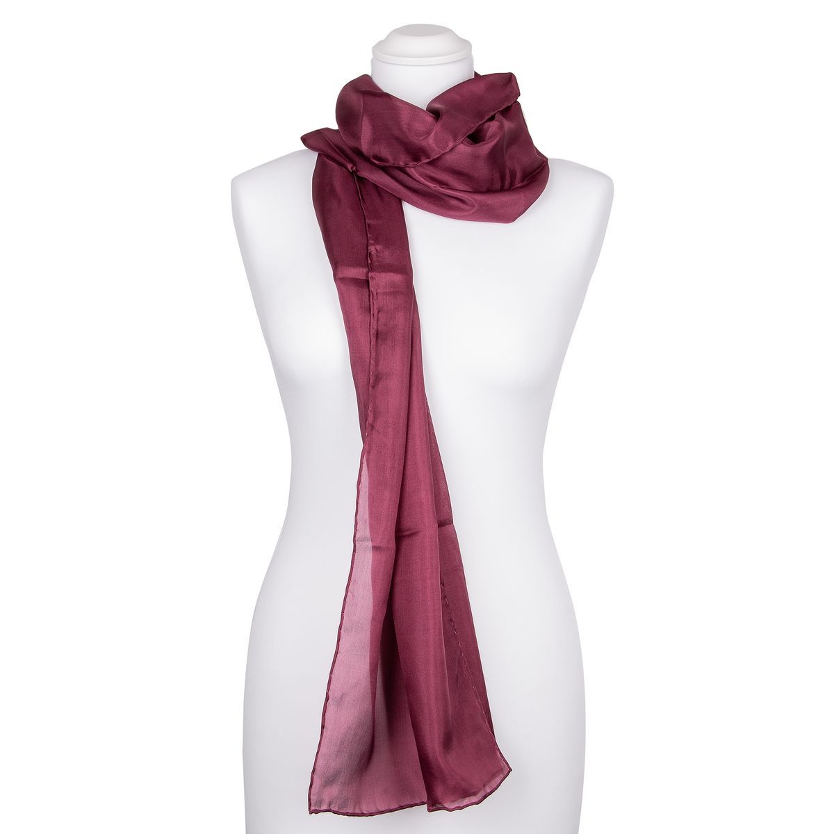 Eleganter Seidenschal Halstuch Aubergine