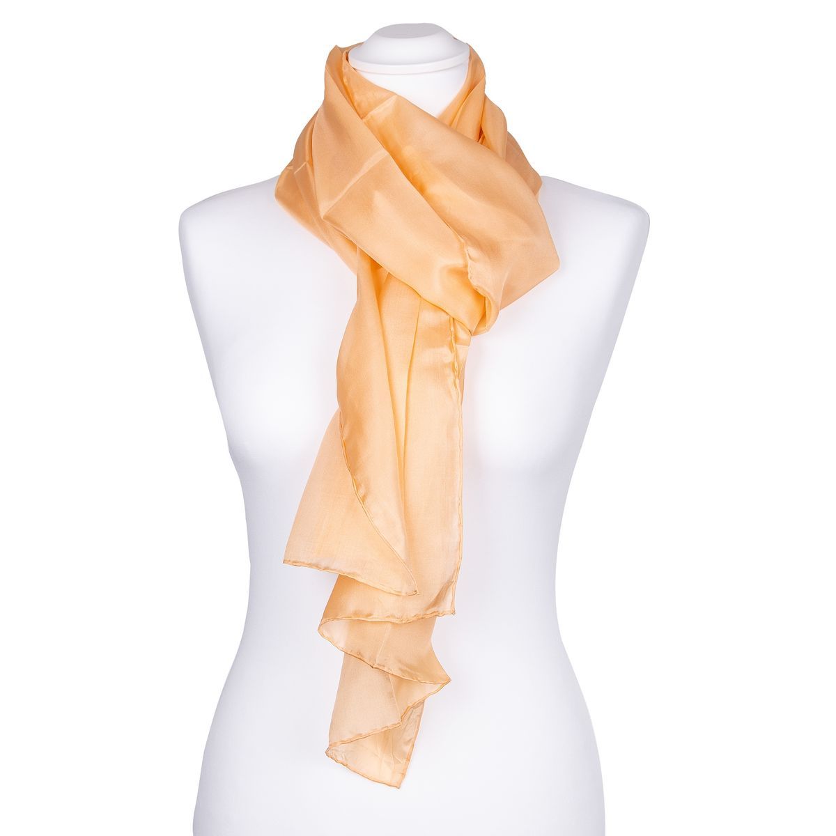 Eleganter Aprikosen Seidenschal Stola