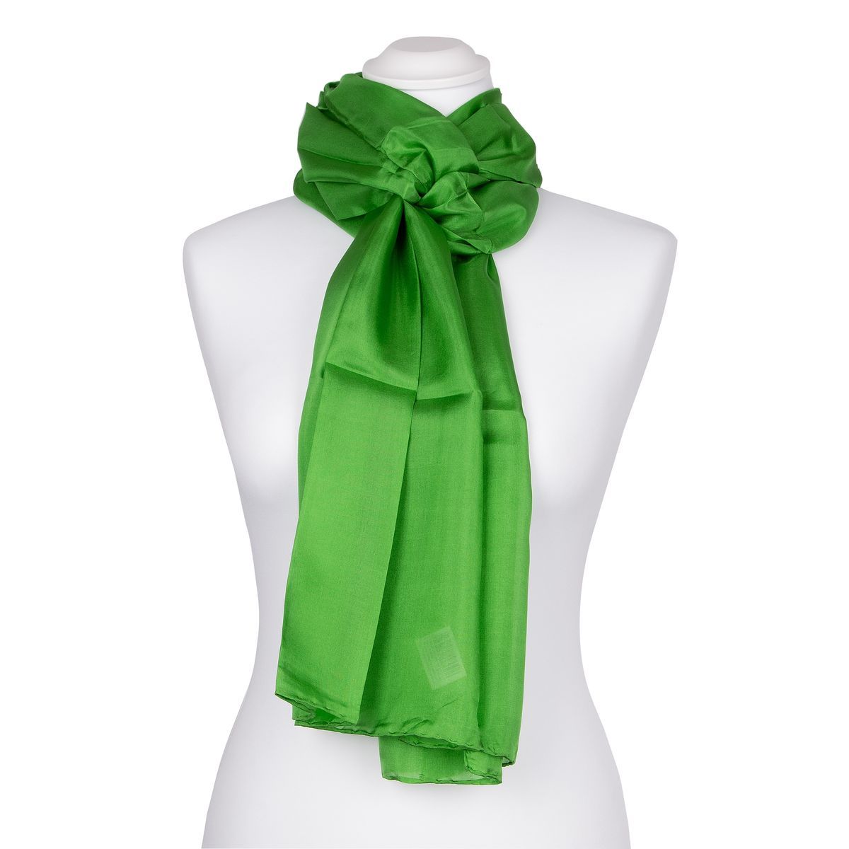 Eleganter einfarbiger mintgrüner Seidenschal