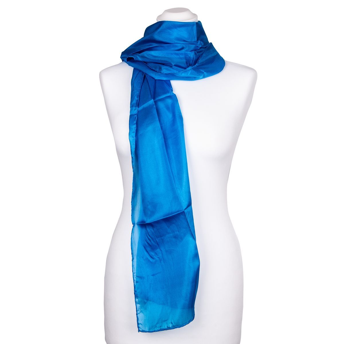 Brillantblauer Seidenschal Stola