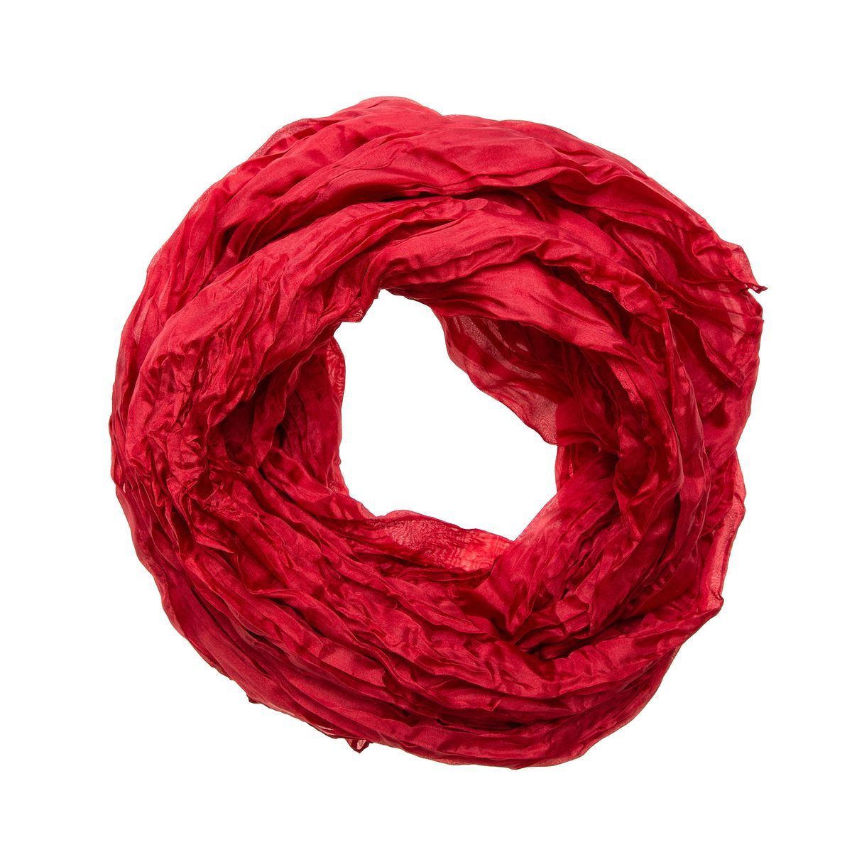 Crinkle Tiefroter Seidenschal