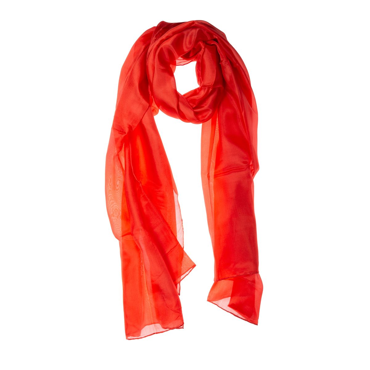 Leuchtend roter Seidenschal Stola