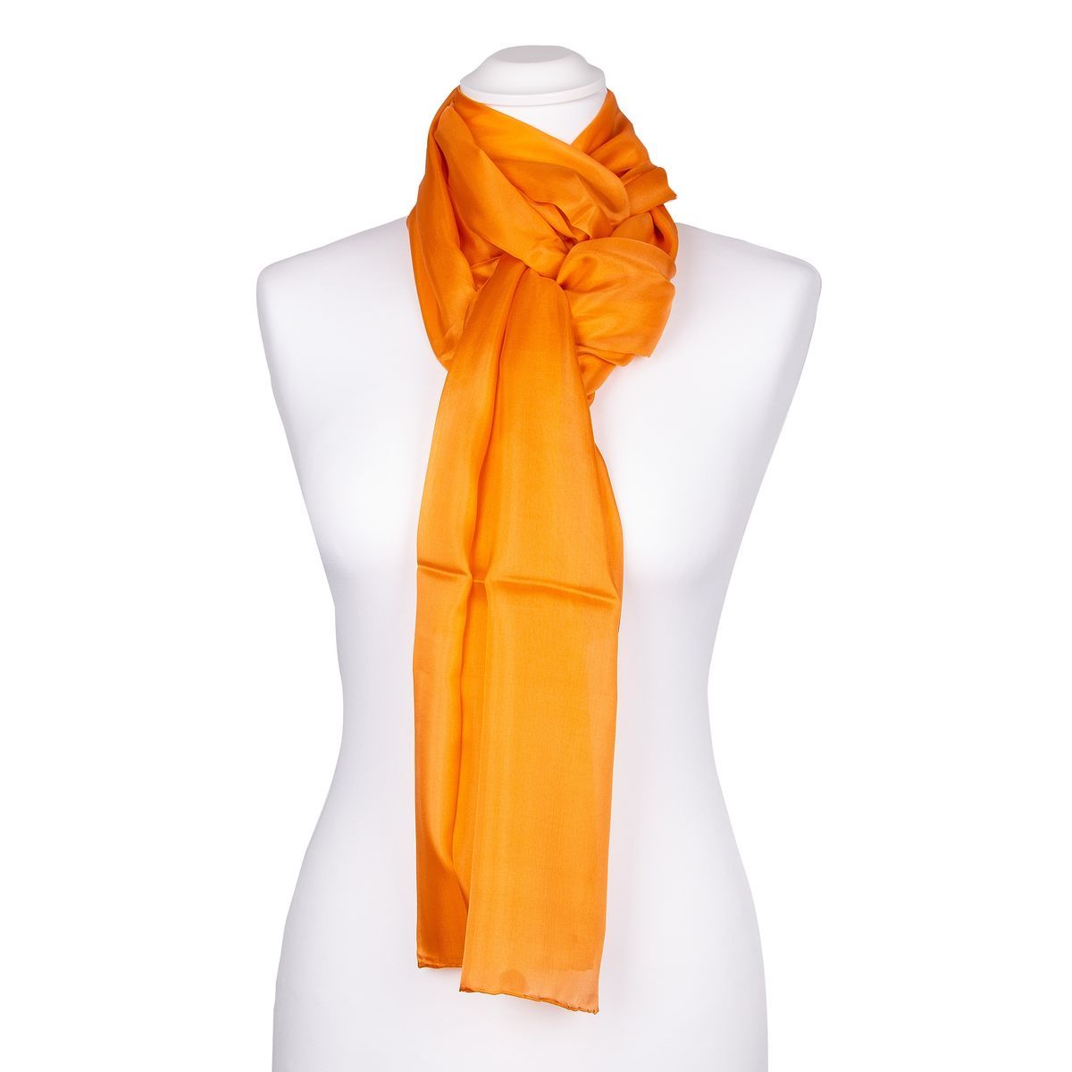 Einfarbiger Orange Seidenschal