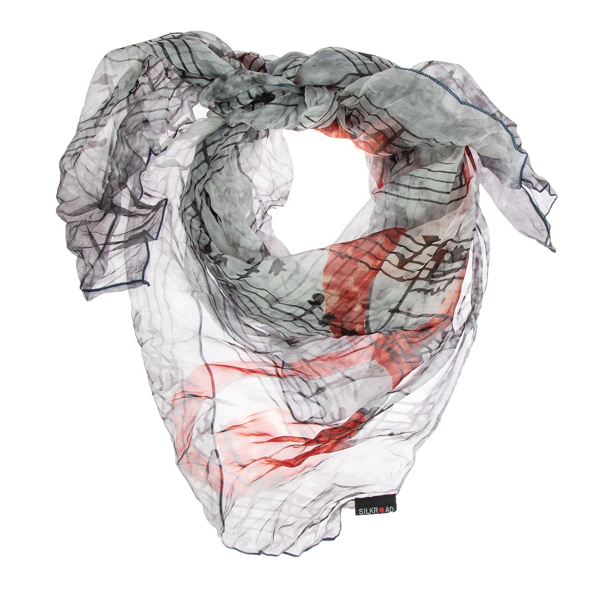 Seidenschal mit Noten Druck