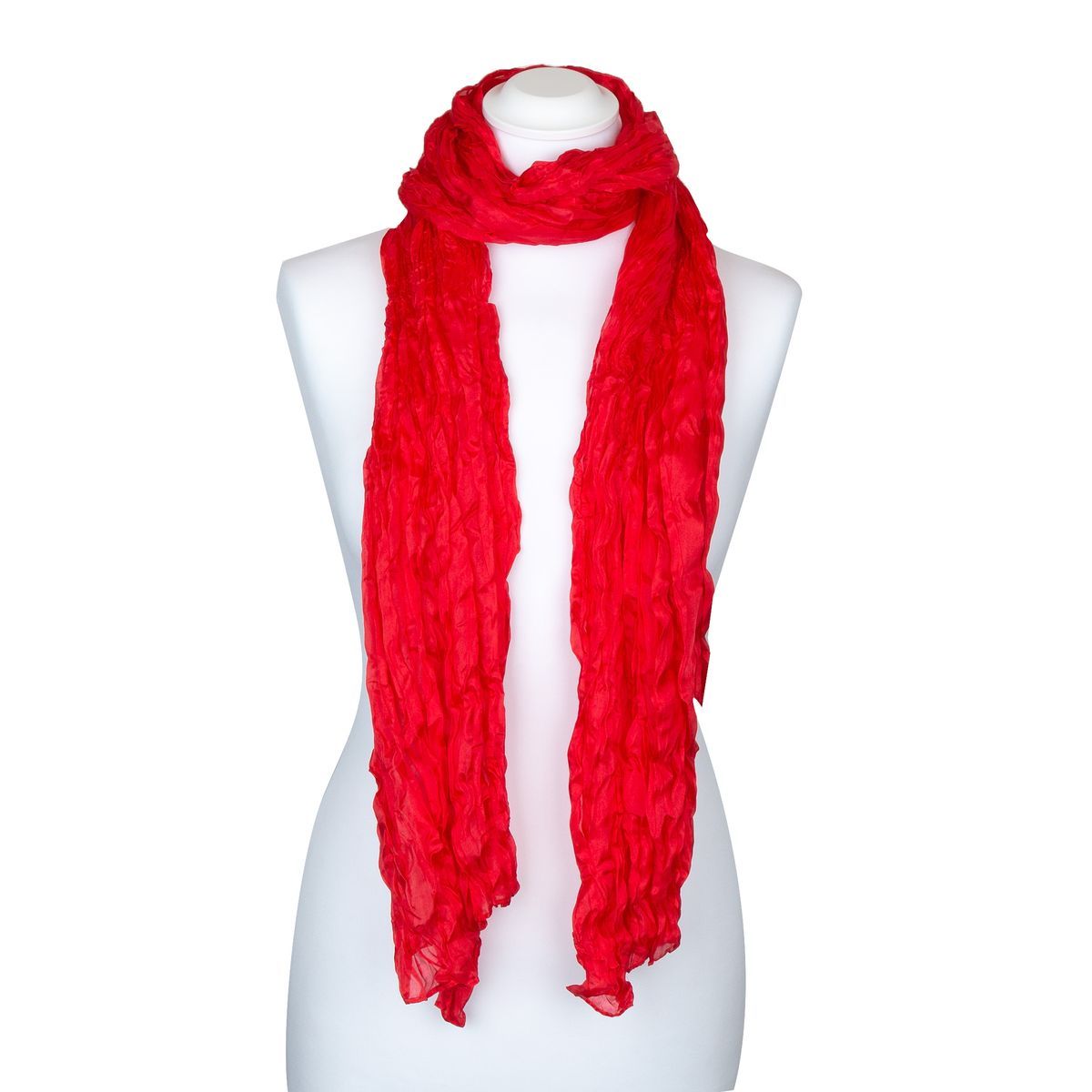 Crinkle Seidenschal Paprika Rot