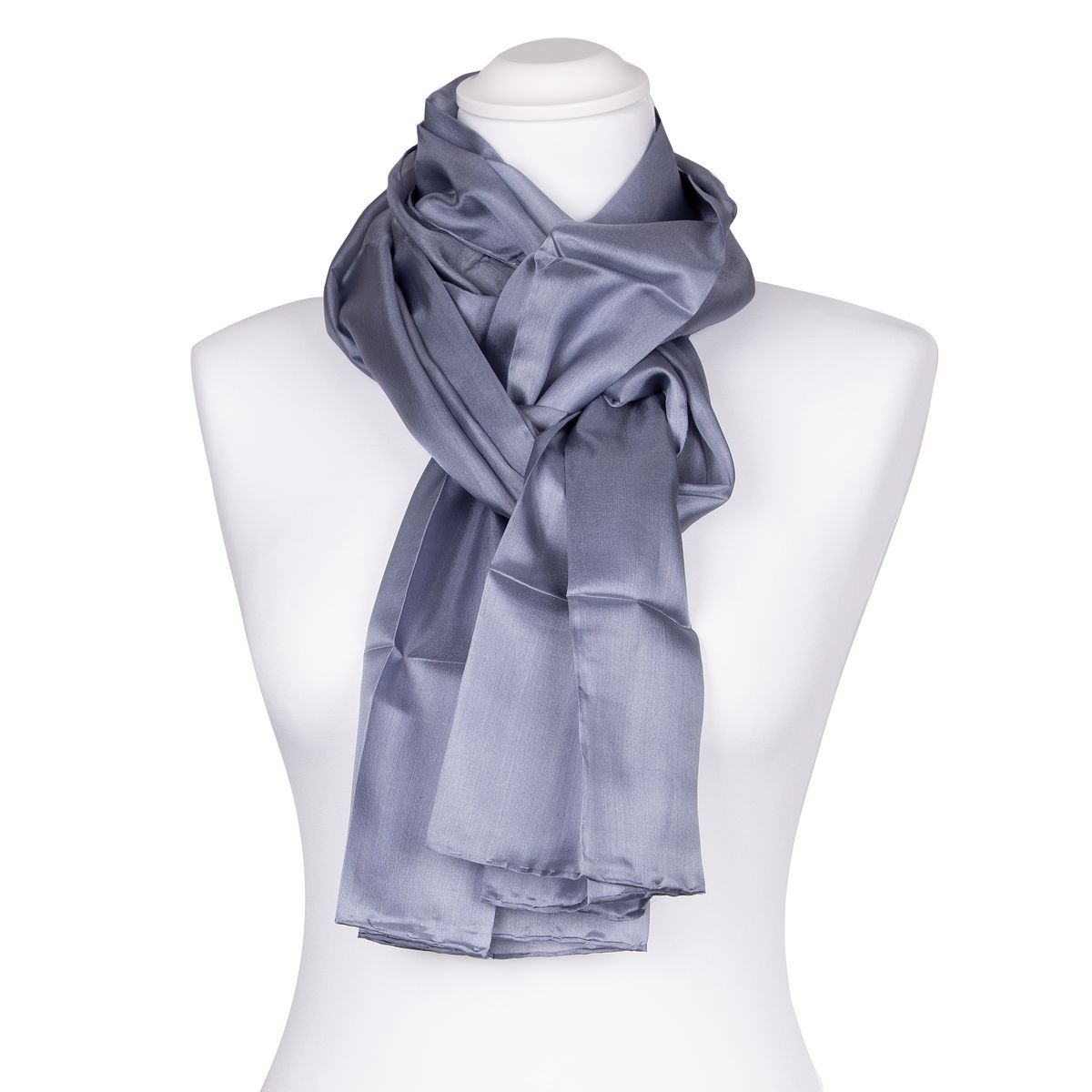 Kurzer Seidenschal Unifarbe