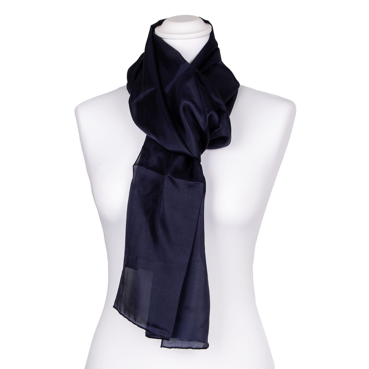 Eleganter marineblauer Seidenschal