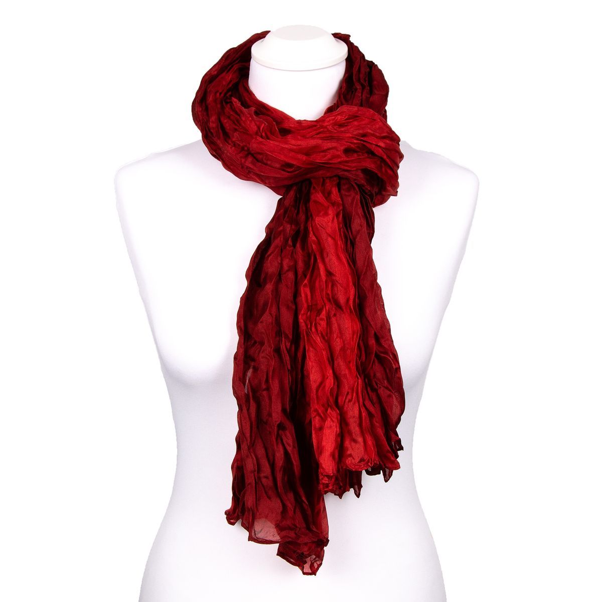 Seidenschal in Knitteroptik Rot