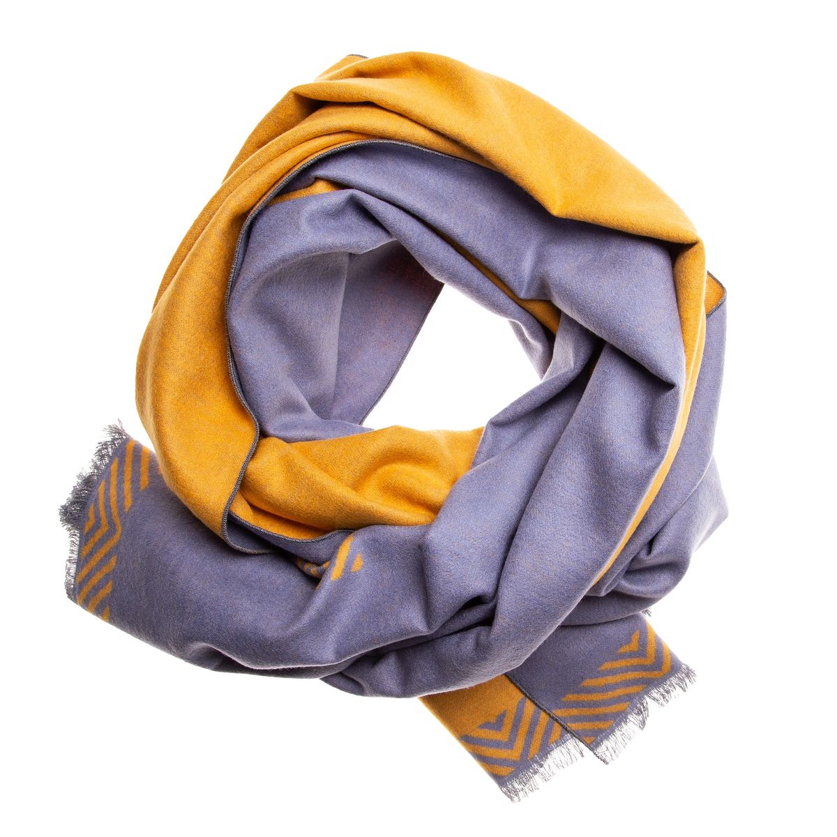 Weicher zweifarbiger Seidenflanell Schal