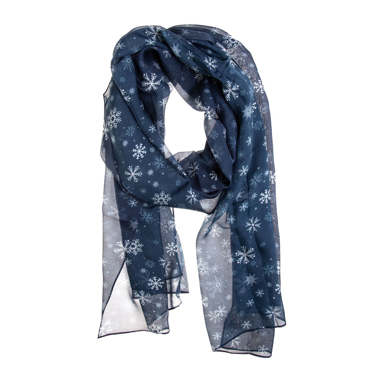 Eleganter Chiffon-Schal mit Schneeflockenmuster