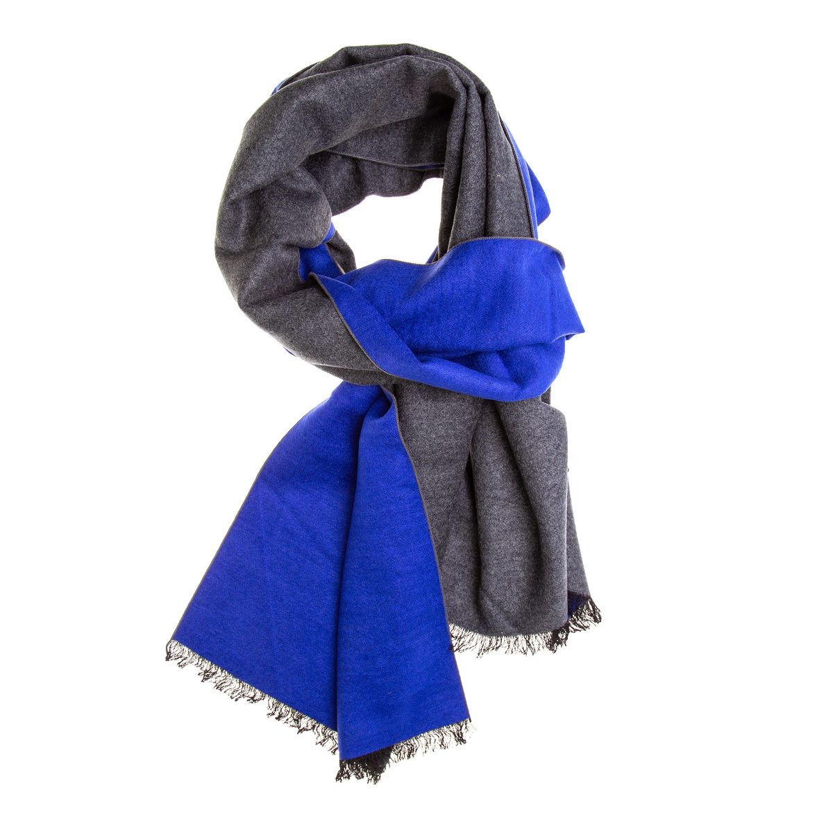 Zweifarbiger Seidenflanellschal