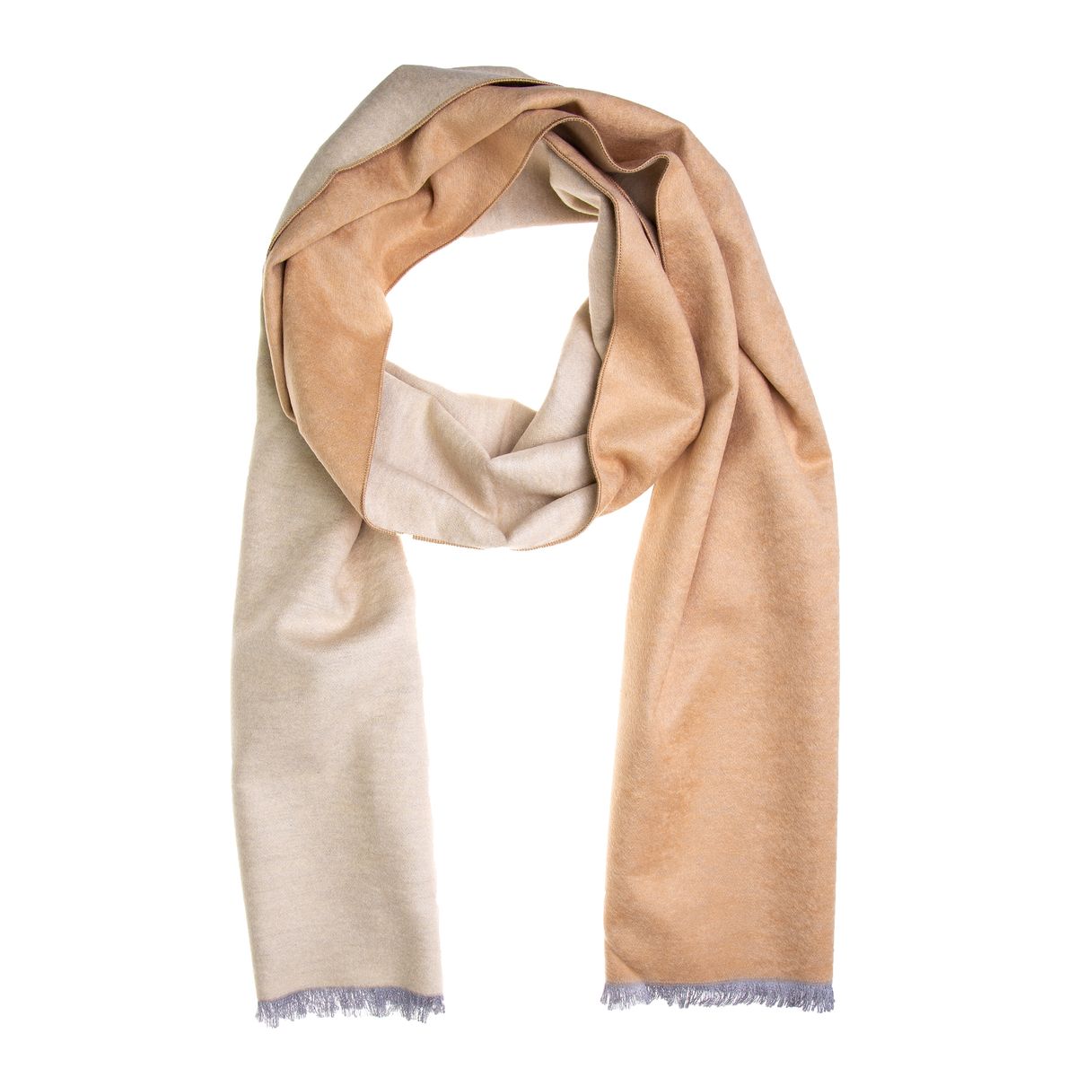 Zweifarbiger Seidenflanell Schal