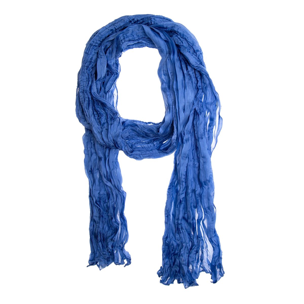 Leichter Seidenschal in Knitteroptik