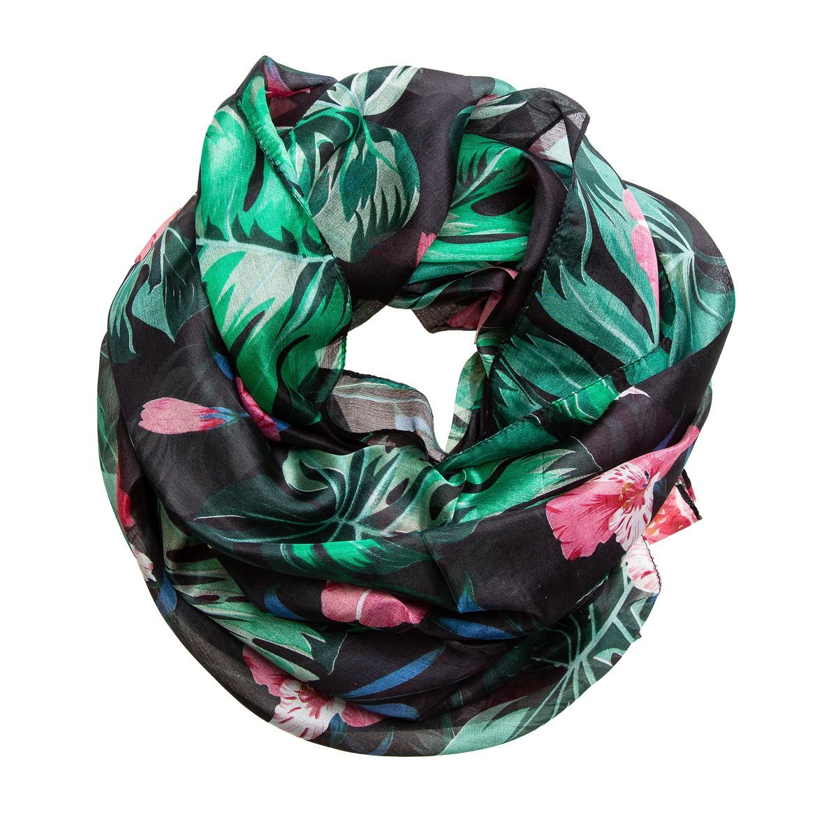 Seidenschal Halstuch Chiffon mit Blumenmuster