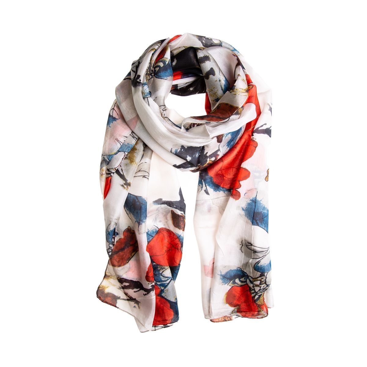 Chiffonschal Halstuch Schal mit Blumenmuster