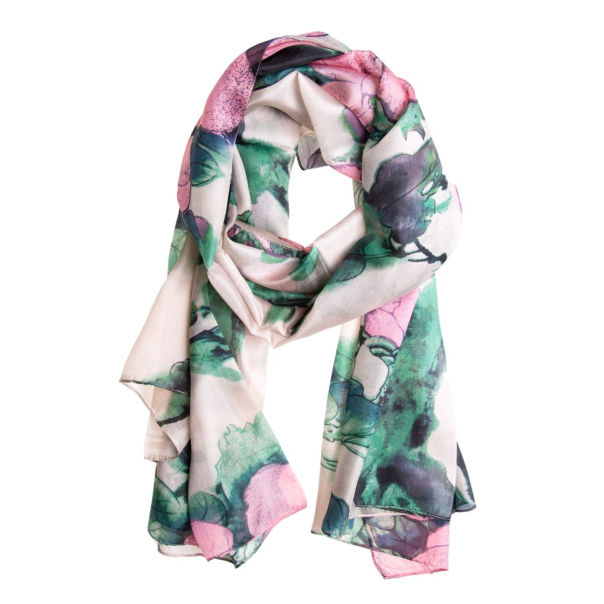 Eleganter Seidenschal mit Blumenmuster