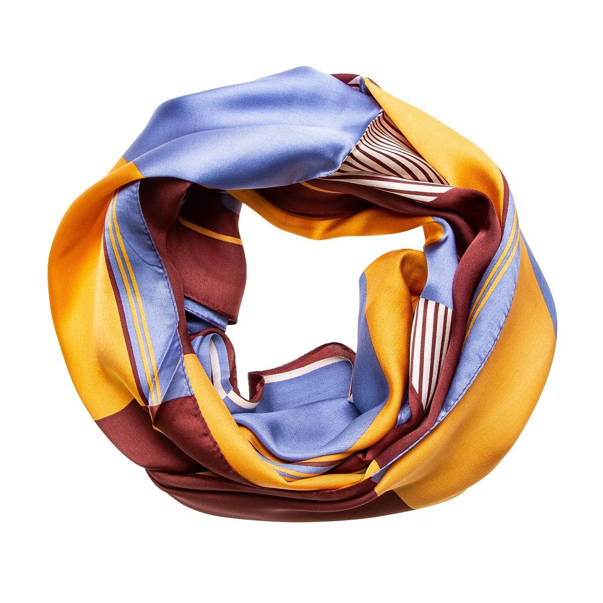 Gestreifter Seidensatin Schal