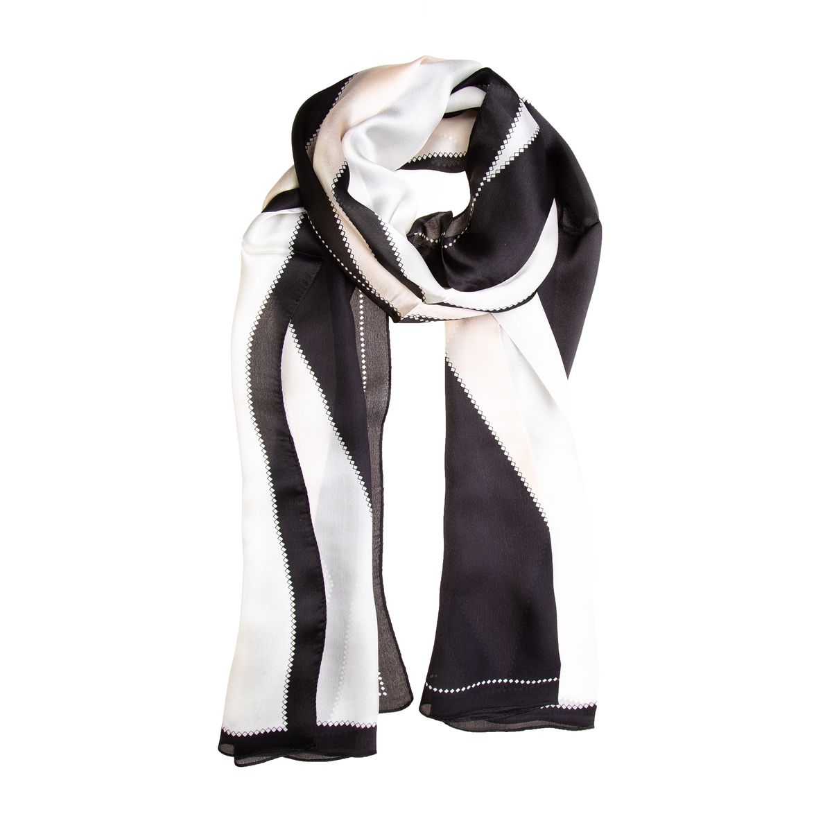 Gestreifter Seidensatin Schal