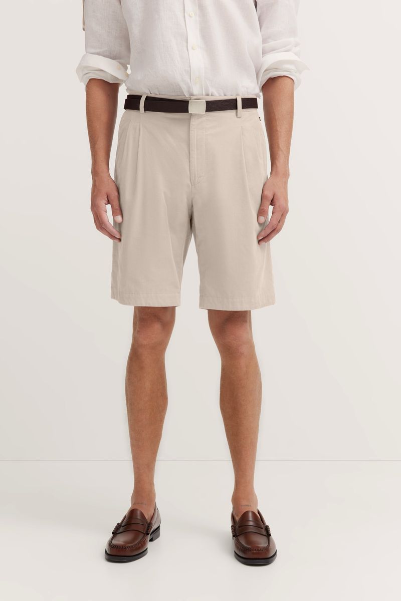 Baumwoll Bermuda Shorts mit Falten