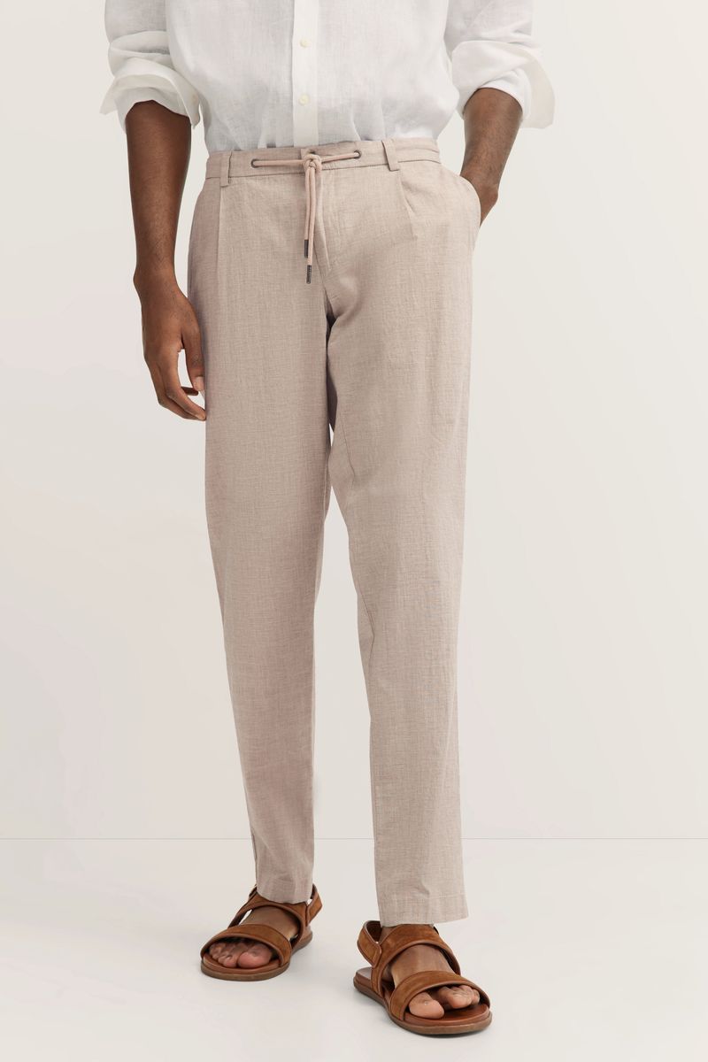 Hose mit Bundfalte aus Leinenmischung