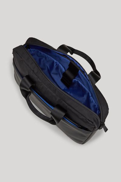 Atessa Pandion Schwarze Nylon Business Aktentasche mit Schulterriemen