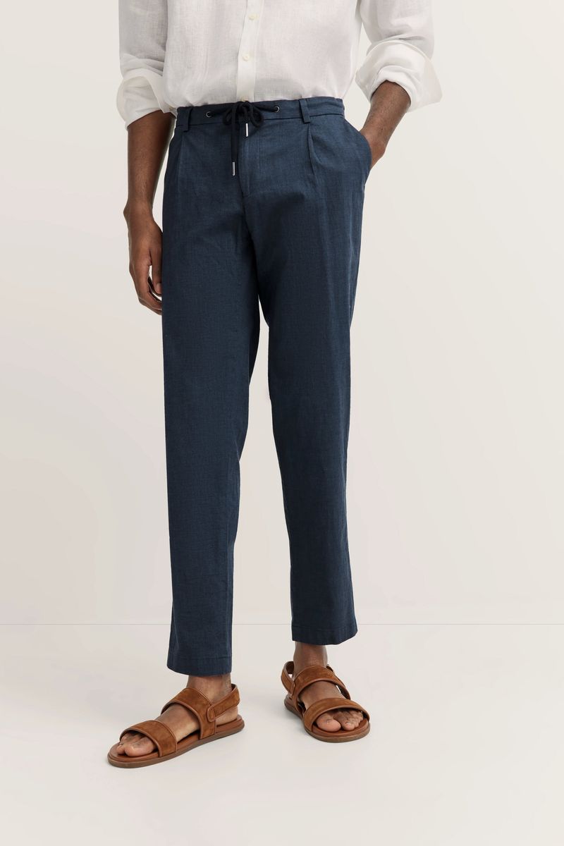 Bundfaltenhose aus Tapered Leinenmischung