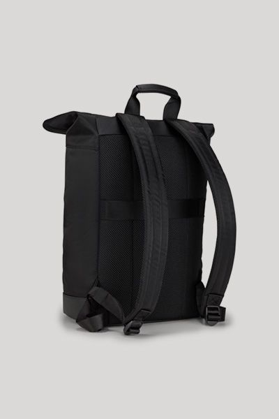 Martano Tessuto Otis Schwarzer Roll-Top Rucksack Funktionales Design