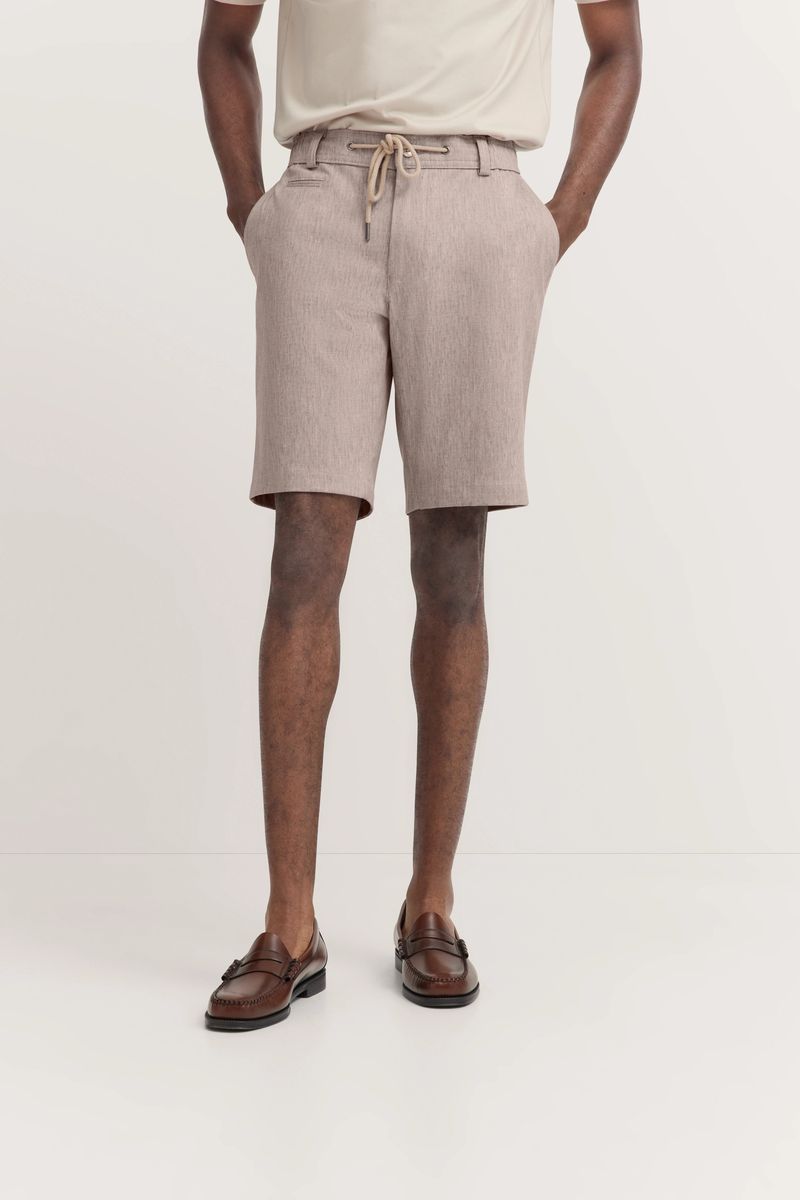 Beige Bermuda-Shorts mit Kordelzug lässig