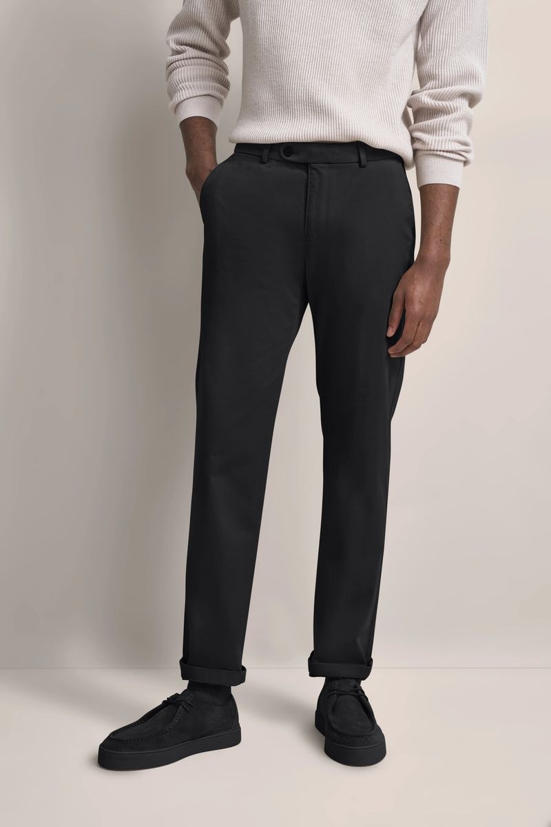 Klassische Baumwollmischung Hose mit flacher Vorderseite