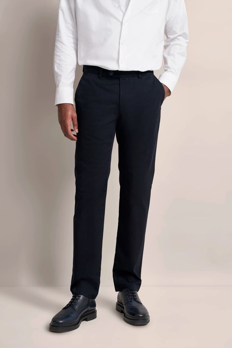 Klassische Marineblaue Baumwollmischung Chinos