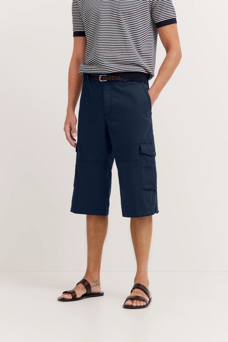 Baumwoll Bermuda Cargo Shorts in Marineblau