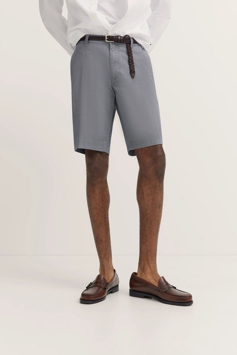 Bequeme gemusterte Bermuda-Shorts aus Baumwollmischung