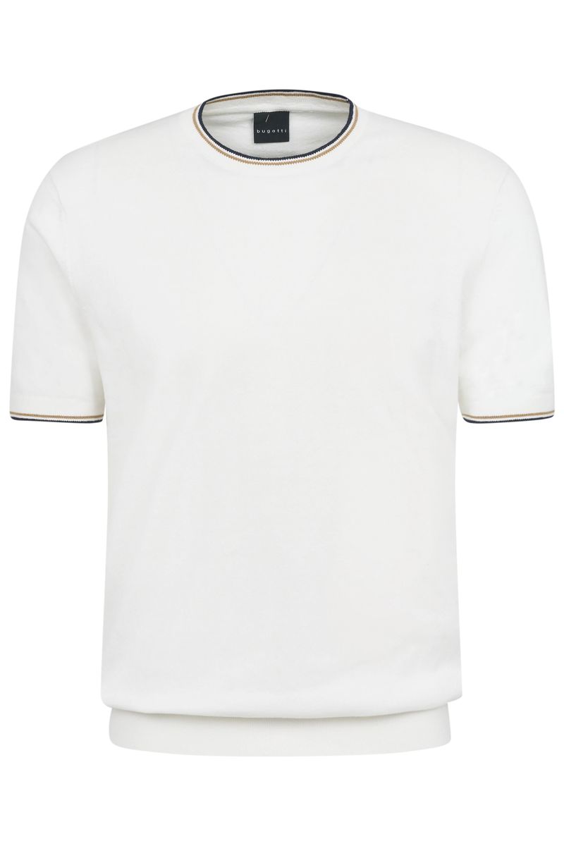 Ecru Strick Kurzarm T-Shirt