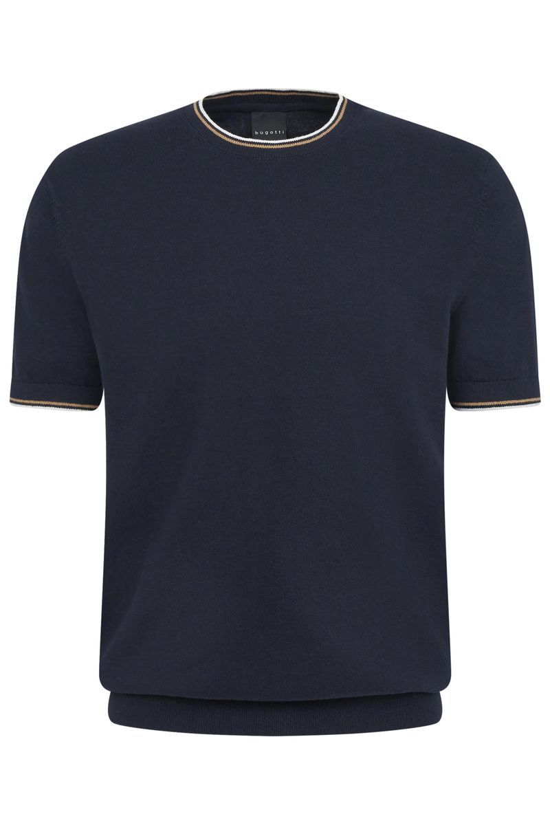 Edles Strick-Baumwoll-T-Shirt mit Zierstreifen