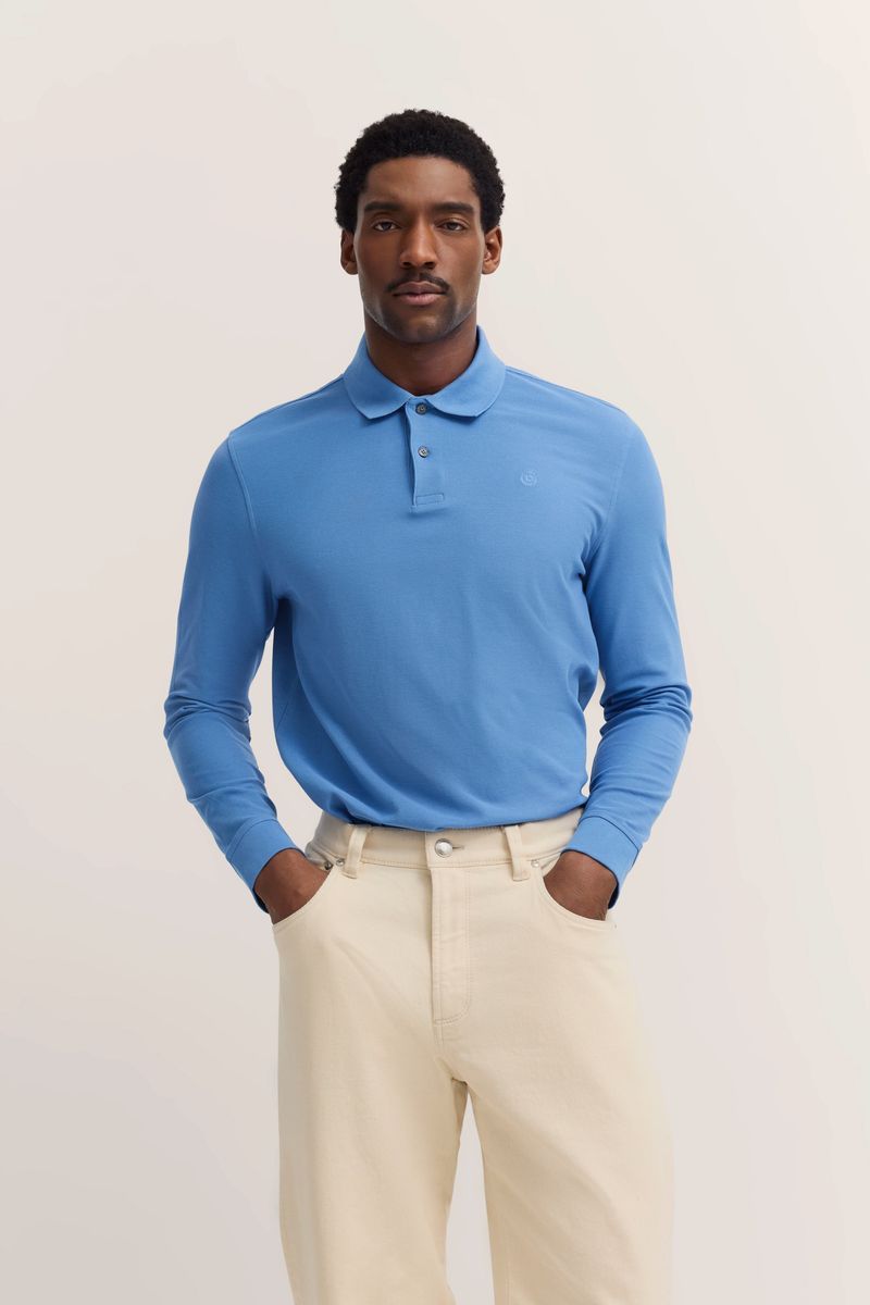 Klassisches Langarm Poloshirt