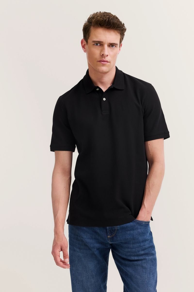 Schwarzes Slim Fit Poloshirt