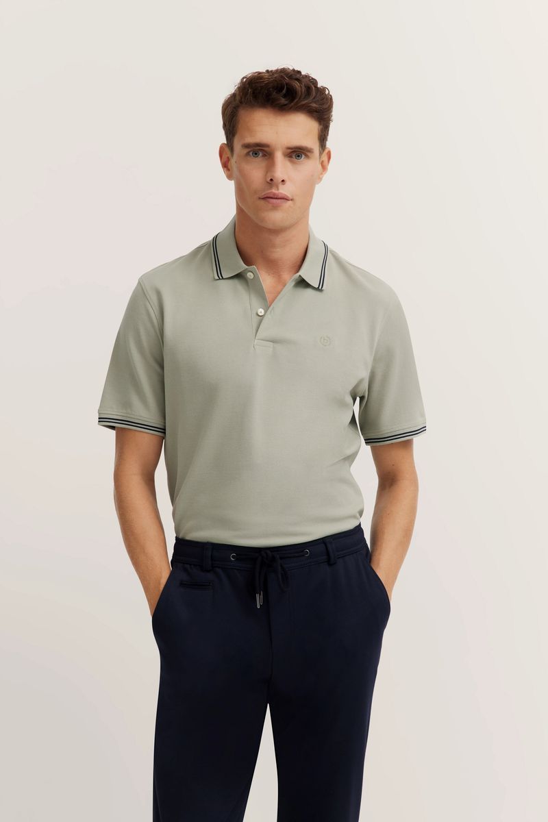 Piqué-Polohemd aus Baumwolle mit Streifen